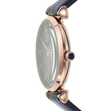 Emporio Armani Gianni T-Bar Quartz Blue Dial Blue Leather Strap Watch for Women - AR11424