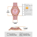 Michael Kors Raquel Three-Hand Crystals Pink Dial Rose Gold Steel Strap Watch For Women - MK7343