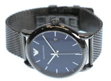 Emporio Armani Luigi Quartz Blue Dial Grey Mesh Bracelet Watch For Men - AR11053