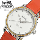 Coach Delancey White Dial Red Leather Strap Watch for Women - 14502878