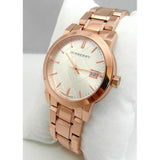 Burberry The City White Dial Rose Gold Steel Strap Watch for Women - BU9104