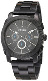 Fossil Machine Chronograph Black Dial Black Steel Strap Watch for Men - FS4552