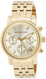 Michael Kors Ritz Chronograph Gold Dial Gold Steel Strap Watch for Women - MK5676