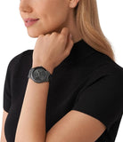 Michael Kors Slim Runway Analog Black Dial Black Steel Strap Watch For Women - MK4734