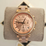 Michael Kors Sofie Chronograph Rose Gold Dial Rose Gold Steel Strap Watch For Women - MK6560