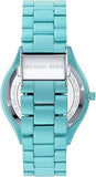 Michael Kors Slim Runway Blue Dial Blue Steel Strap Watch For Women - MK4525