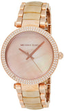 Michael Kors Parker Mother of Pearl Pink Dial Two Tone Steel Strap Watch for Women - MK6492