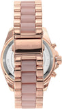 Michael Kors Bradshaw Chronograph Pink Dial Two Tone Steel Strap Watch For Women - MK6830