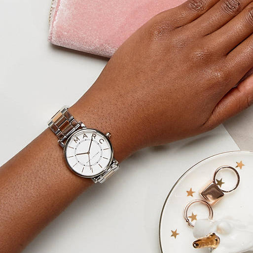 Marc Jacobs Roxy Silver Dial Two Tone Steel Strap Watch for Women - MJ3551