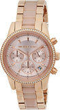 Michael Kors Ritz Chronograph Rose Gold Dial Two Tone Steel Strap Watch for Women - MK6307