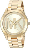 Michael Kors Slim Runway Analog Gold Dial Gold Steel Strap Watch For Women - MK3739