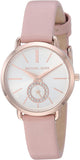 Michael Kors Petite Portia Silver Dial Pink Rubber Strap Watch For Women - MK2735