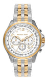 Michael Kors Pilot Multifunction Chronograph White Dial Two Tone Steel Strap Watch for Men - MK9126