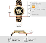 Michael Kors Parker Black Dial Cheetah Print Brown Leather Strap Watch For Women - MK4723