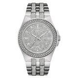 Bulova Crystal Pave Silver Dial Silver Steel Strap Watch for Men - 96B235