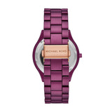 Michael Kors Slim Runway Quartz Purple Dial Purple Steel Strap Watch For Women - MK4507