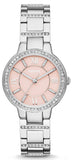 Fossil Virginia Pink Dial Silver Steel Strap Watch for Women - ES3504