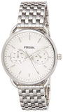 Fossil Tailor Silver Dial Silver Steel Strap Watch for Women - ES3712