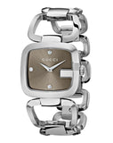 Gucci G Gucci Brown Dial Silver Steel Strap Watch For Women - YA125401