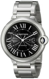 Cartier Ballon Bleu de Cartier Black Dial Silver Steel Strap Watch for Men - W6920042