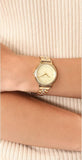 Michael Kors Cinthia Quartz Gold Dial Gold Steel Strap Watch For Women - MK3681