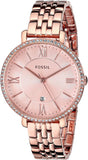 Fossil Jacqueline Rose Gold Dial Rose Gold Steel Strap Watch for Women - ES3632