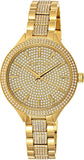 Michael Kors Slim Runway Crystals Gold Dial Gold Steel Strap Watch for Women - MK3632