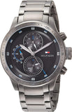 Tommy Hilfiger Trent Chronograph Grey Dial Grey Steel Strap Watch For Men - 1791806