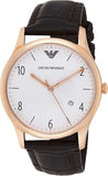 Emporio Armani Beta Chronograph White Dial Brown Leather Strap Watch For Men - AR1915