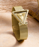 Guess Fame Diamonds Gold Dial Gold Mesh Bracelet Watch for Women - GW0508L2