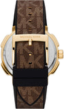 Michael Kors Sidney Multifunction White Dial Brown Leather Strap Watch For Women - MK6948