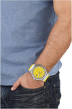 Salvatore Ferragamo F-80 Quartz Yellow Dial Yellow Rubber Strap Watch for Men - SFHY01222