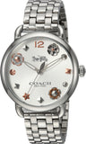 Coach Delancey White Dial Silver Steel Strap Watch for Women - 14502810