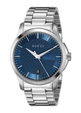 Gucci G Timeless Blue Dial Silver Steel Strap Watch For Men - YA126440