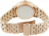 Tommy Hilfiger Jenna Quartz White Dial Rose Gold Steel Strap Watch for Women - 1782070