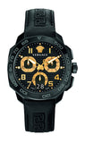 Versace Dylos Chronograph Black Dial Black Rubber Strap Watch for Men - VQC020015