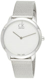 Calvin Klein Minimal White Dial Silver Mesh Bracelet Watch for Men - K3M2112Y