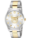 Gucci G Timeless Silver Dial Two Tone Steel Strap Watch For Women - YA1264074