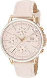 Tommy Hilfiger Carly Cream Dial Cream Leather Strap Watch for Women -1781789