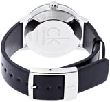 Calvin Klein Minimal Black Dial Black Leather Strap Watch for Men - K7621107