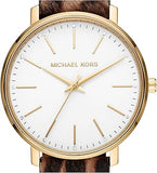 Michael Kors Pyper Three-Hand White Dial Cheetah Print Leather Strap Watch for Women - MK4751