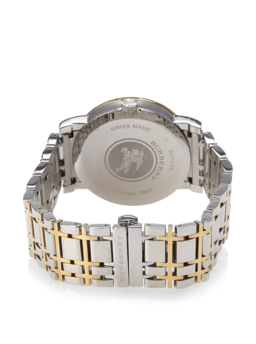 Burberry Heritage White Dial Two Tone Stainless Steel Strap Watch for Men - BU1358