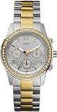 Guess Mini Spectrum Analog Silver Dial Two Tone Steel Strap Watch For Women - W0122L2