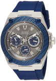 Guess Legacy Grey Dial Blue Silicone Strap Watch For Men - W1049G1