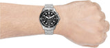 Fossil FB-03 Chronograph Black Dial Silver Steel Strap Watch for Men - FS5725