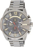 Diesel  Mega Chief Chronograph Grey Dial Grey Steel Strap Watch For Men - DZ4421