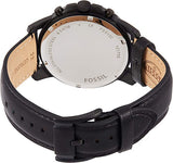 Fossil Grant Chronograph Black Dial Black Leather Strap Watch for Men - FS5132