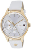 Tommy Hilfiger Brooklyn Quartz White Dial White Leather Strap Watch for Women - 1782018