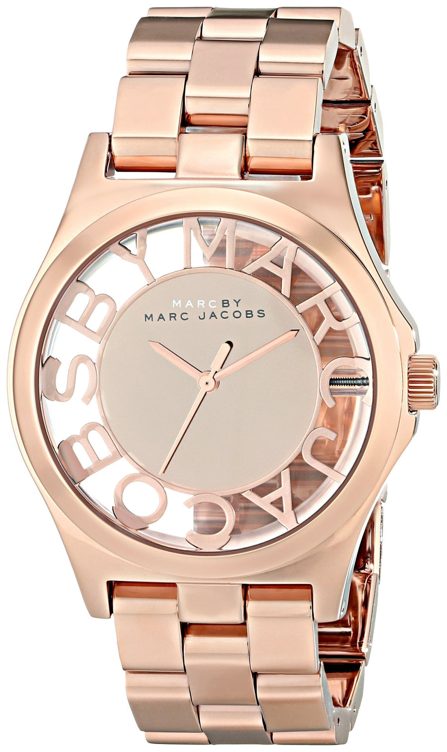 Marc Jacobs Henry Rose Gold Dial Rose Gold Steel Strap Watch for Women - MBM3207