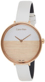 Calvin Klein Rise White Dial White Leather Strap Watch for Women - K7A236LH